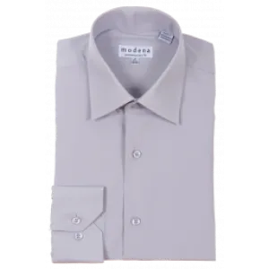 Modena Contemporary Fit Regular Cuff Shirt - M300BS0R - Gray Wear resistant