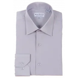 Modena Contemporary Fit Regular Cuff Shirt - M300BS0R - Gray Wear resistant