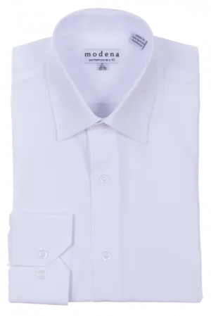 Modena Contemporary Fit Regular Cuff Shirt - M300BS0R - White Wear resistant