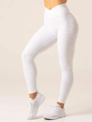 Momentum Cross Over Scrunch Leggings - Snow Grey Marl Fashion layering