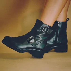 Moto Buckle Boot in Black from Bhava warm core