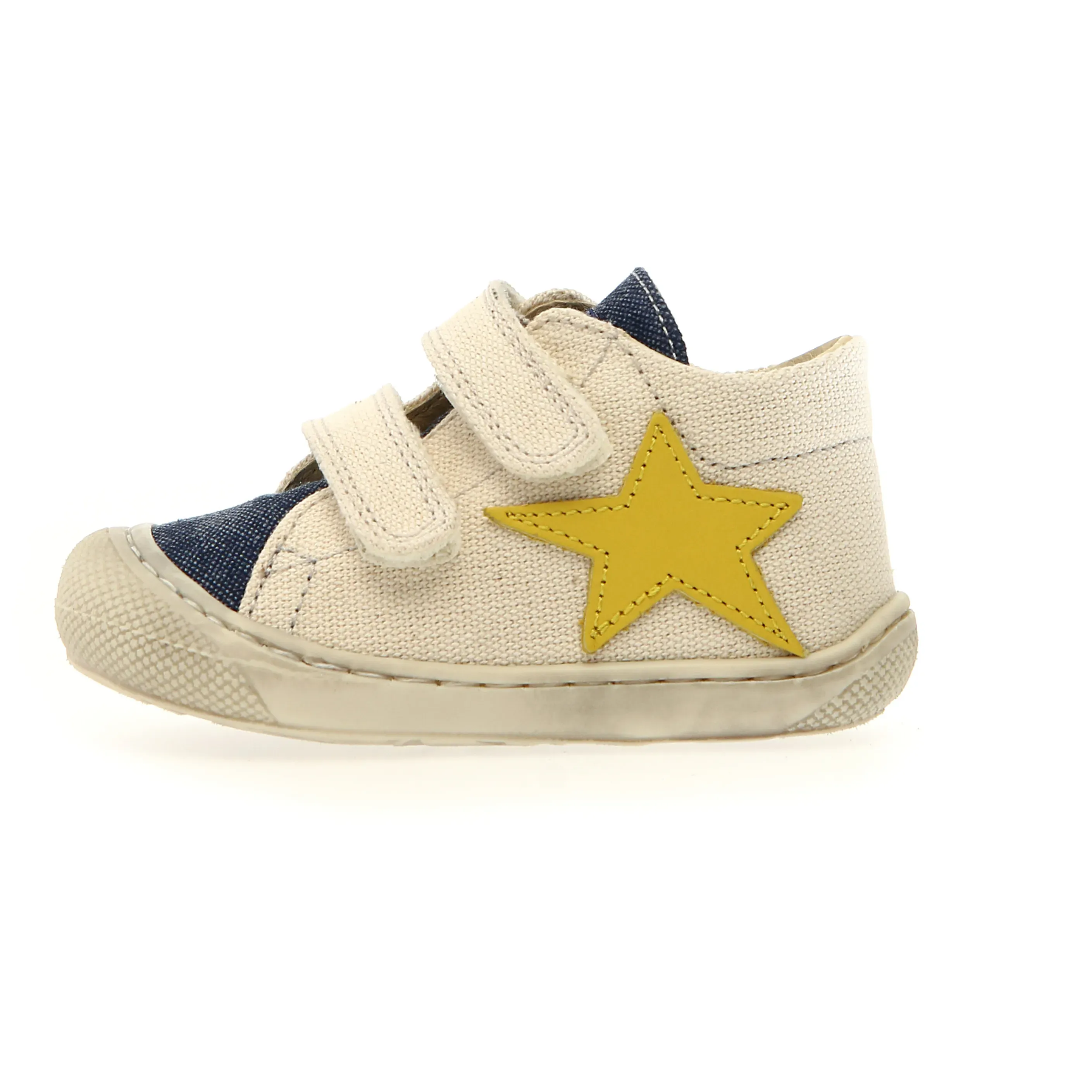 Naturino Boy's Kolde Vl Casual Shoes - Milk / Jeans / Yellow smooth vibe
