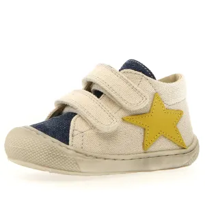Naturino Boy's Kolde Vl Casual Shoes - Milk / Jeans / Yellow run around