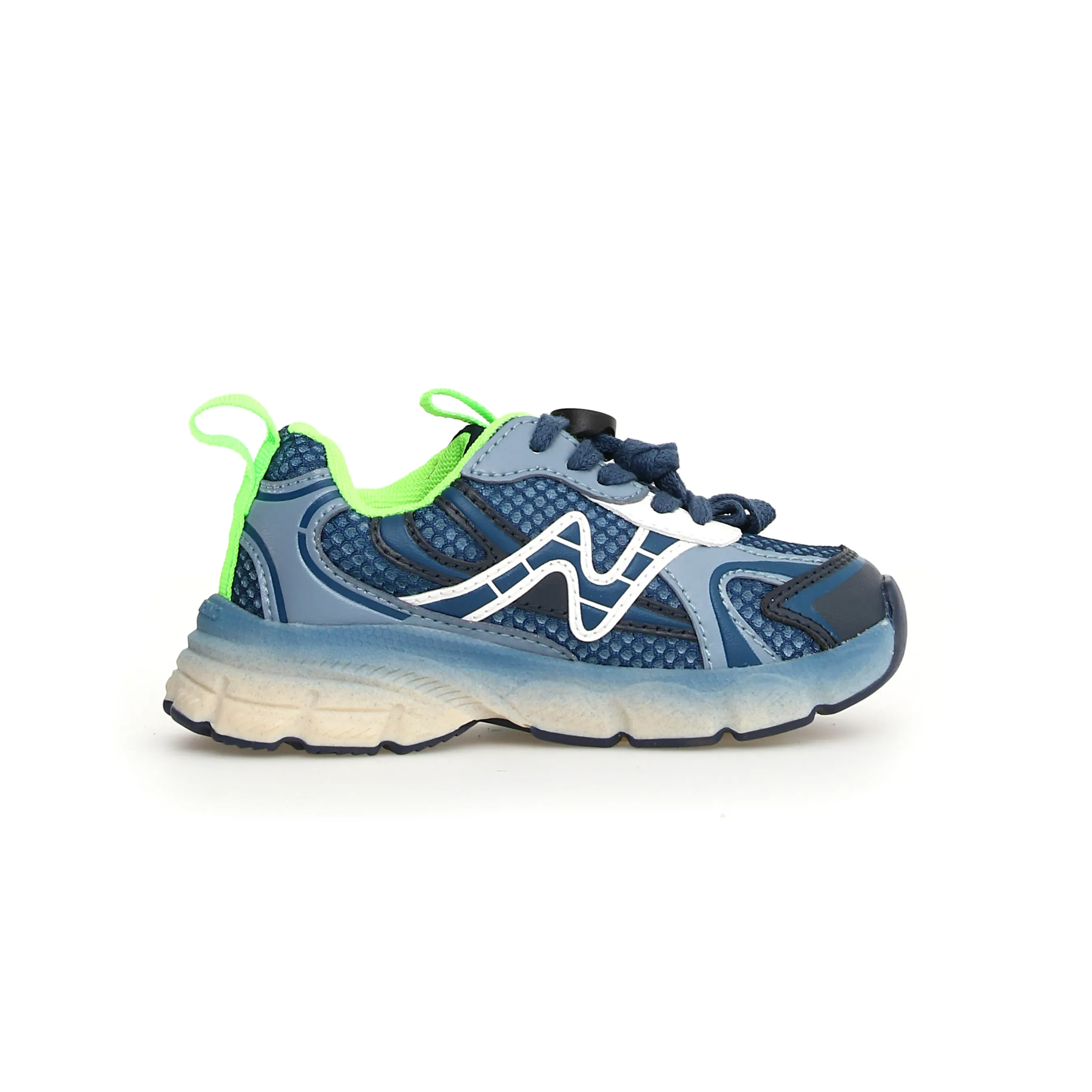 Naturino Boy's Wave Sneakers - Azure / Celeste / White feet happy