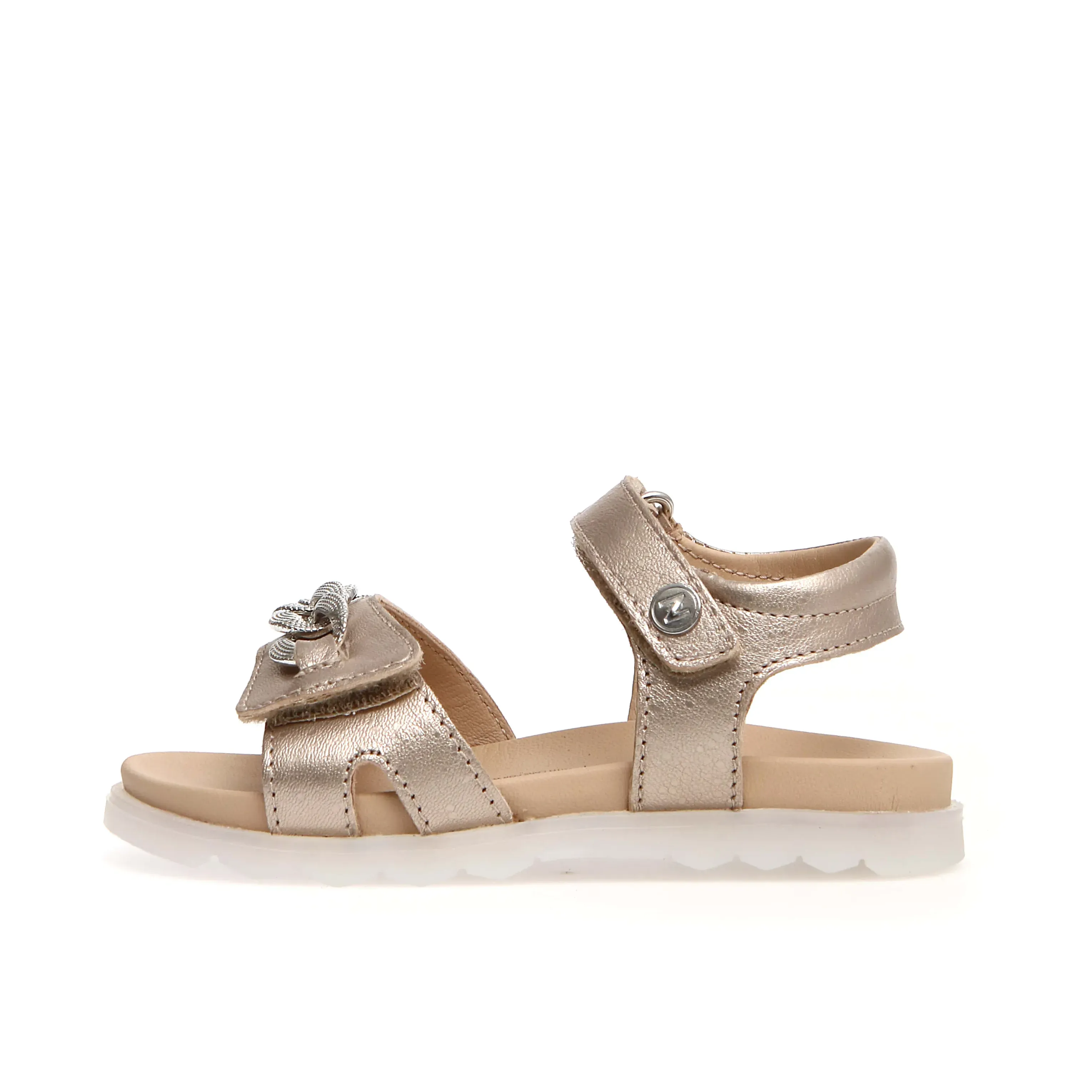 Naturino Galson Girl's Sandals - Metallic Pebbled Cipria Carefree Feet