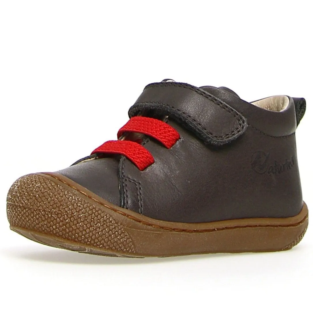 Naturino Girl's & Boy's Pichai Nappa Spazz. Sneakers - Anthracite/Red dress down