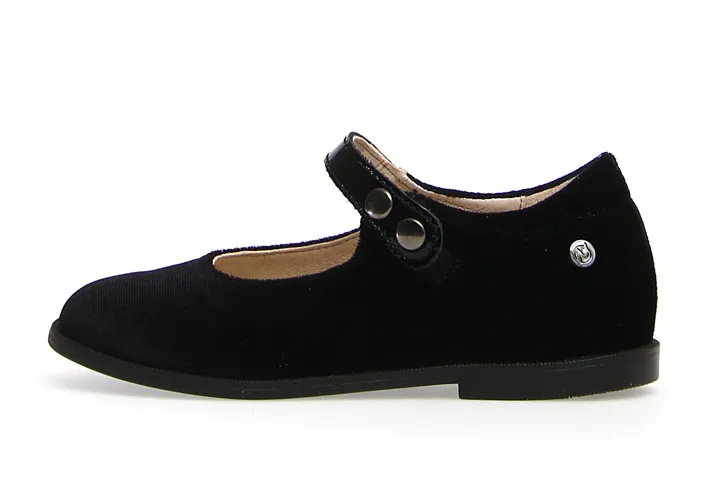 Naturino Girl's Calen Velvet Flat Shoes - Black stable feel