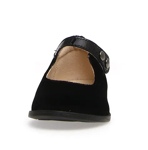 Naturino Girl's Calen Velvet Flat Shoes - Black travel light