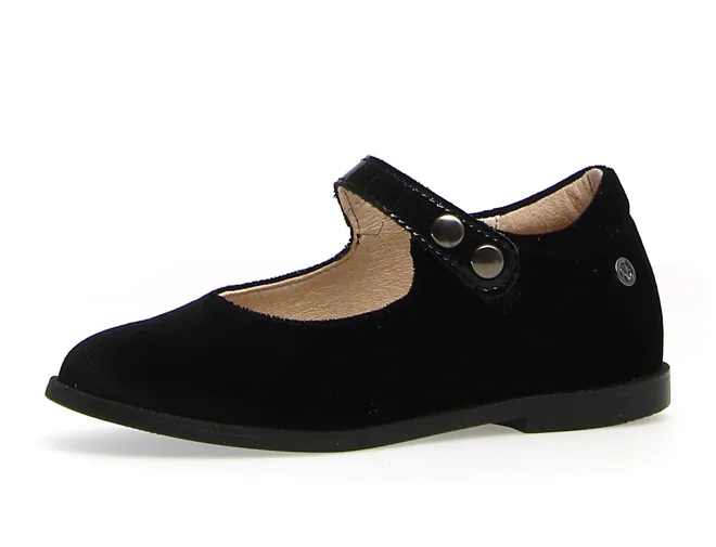 Naturino Girl's Calen Velvet Flat Shoes - Black fresh fit