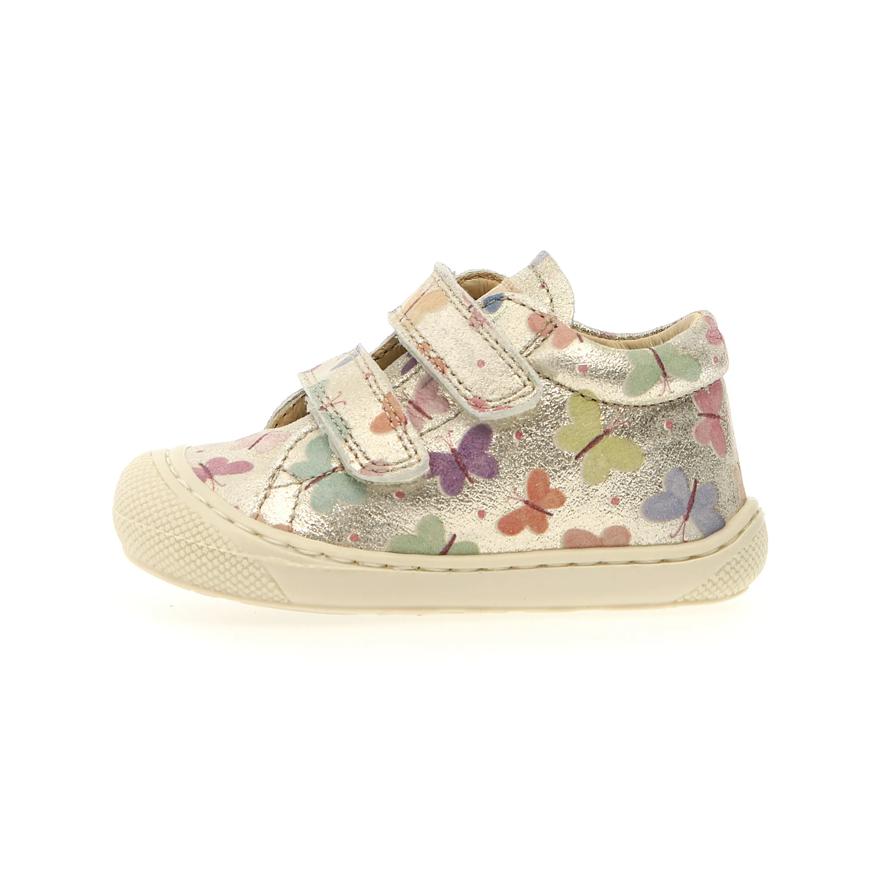 Naturino Girl's Cocoon Vl Casual Shoes - Platinum Butterfly on train
