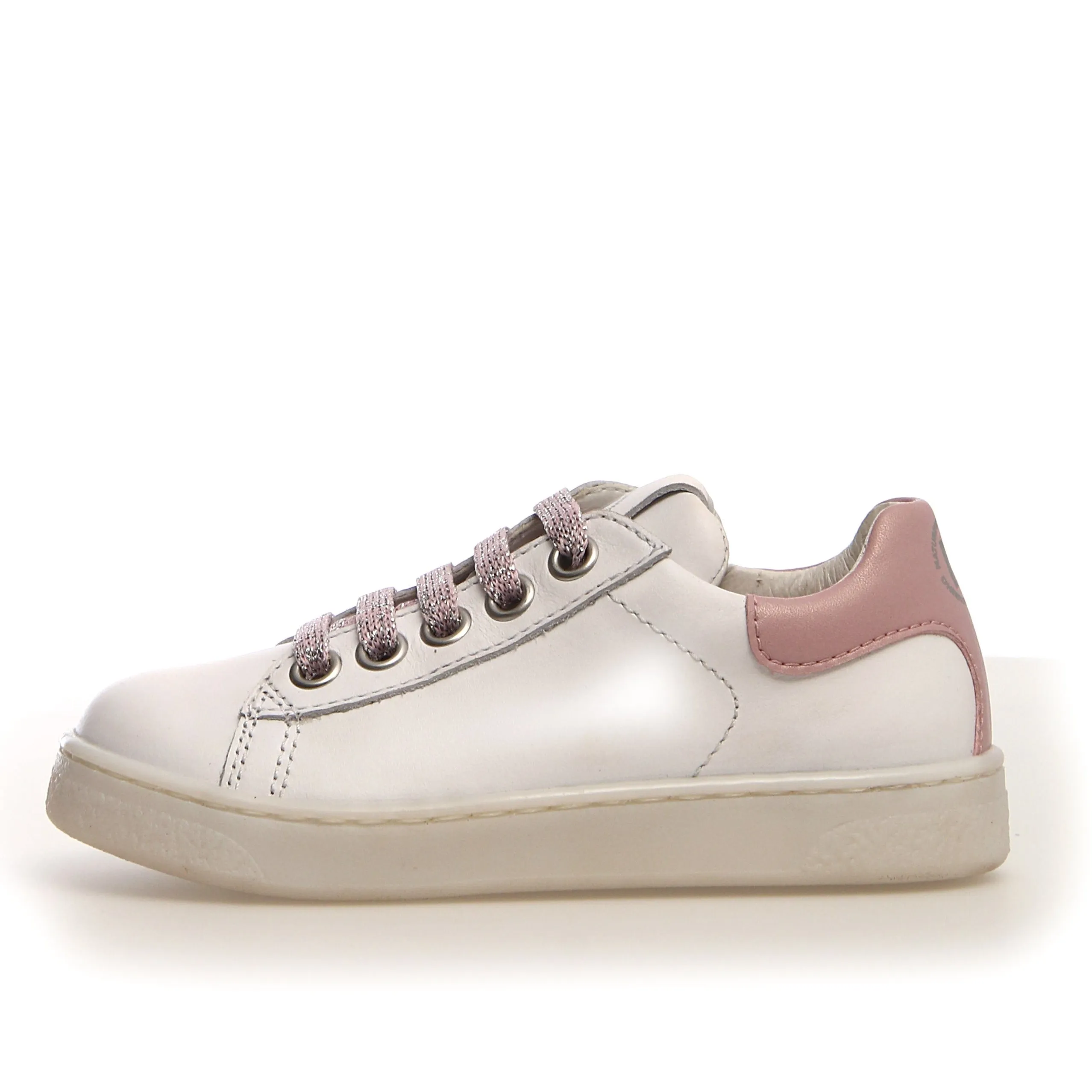 Naturino Girl's Flich Sneaker Shoes, White/Pink comfy street