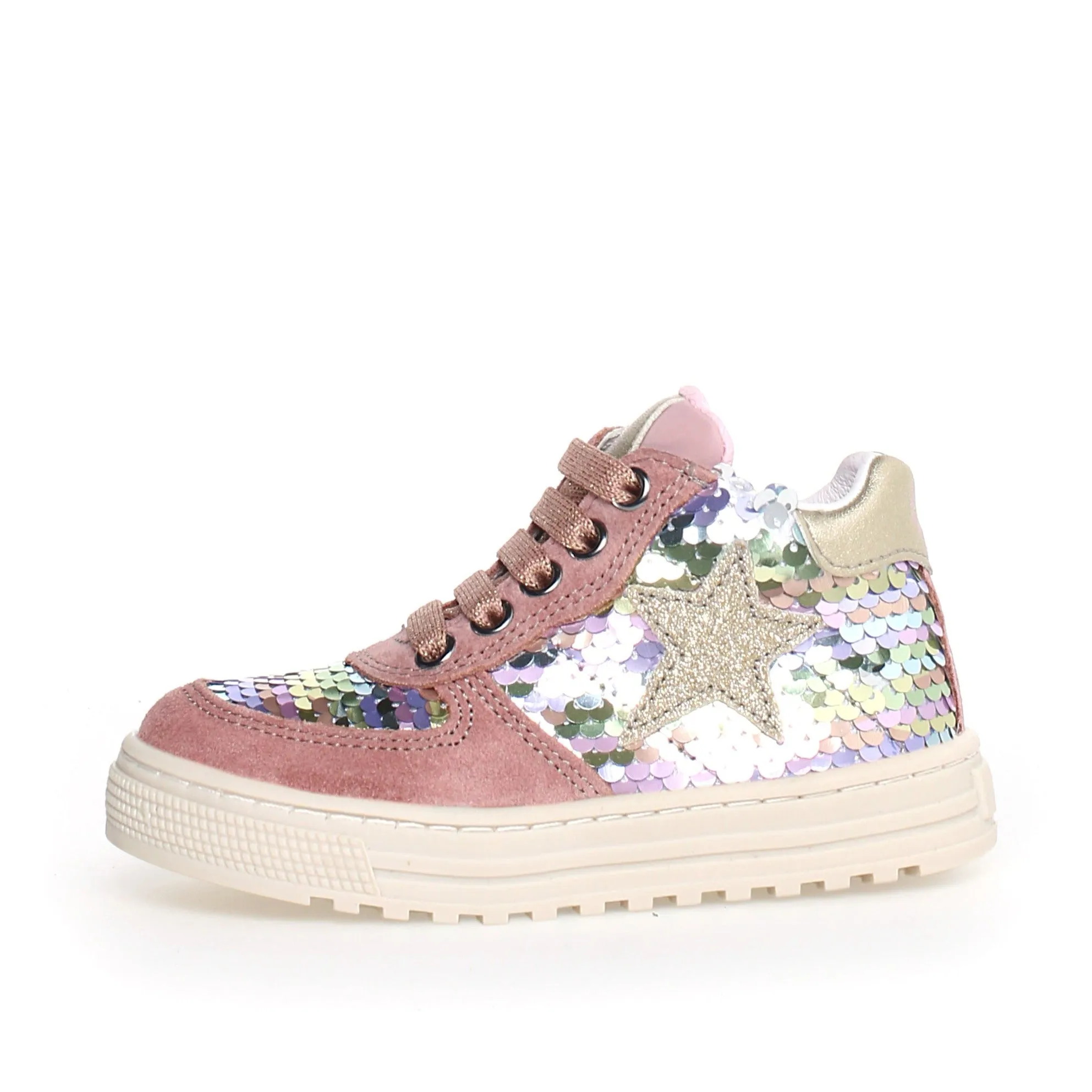 Naturino Girl's Hess High Zip Sneakers, Rose-Multi flexible fit