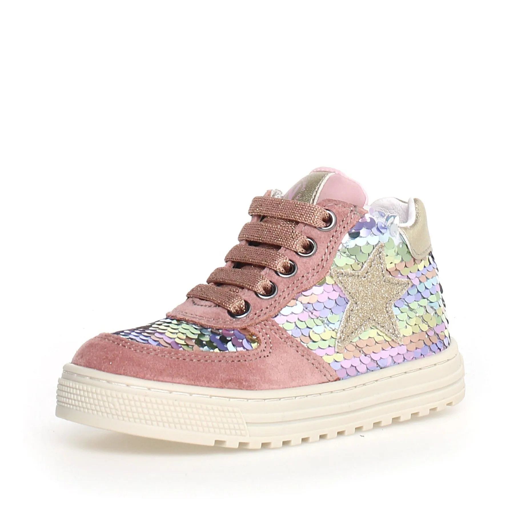 Naturino Girl's Hess High Zip Sneakers, Rose-Multi chill edge