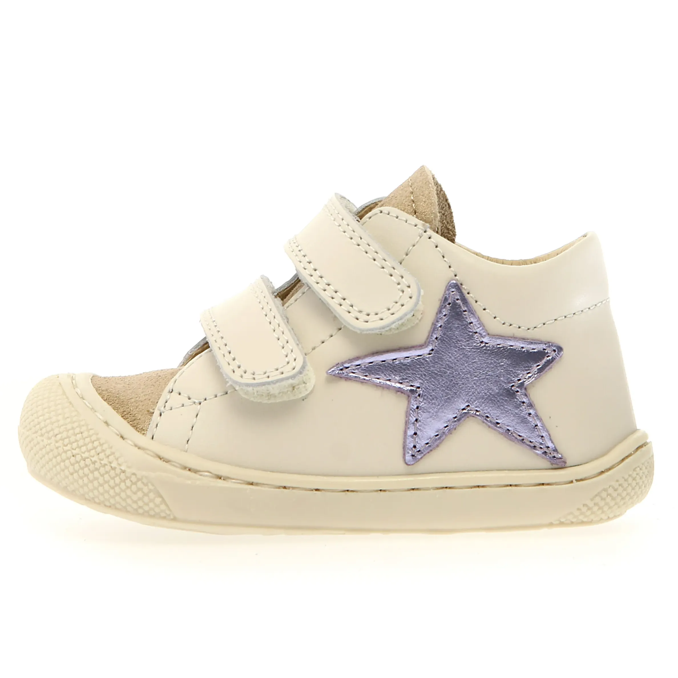 Naturino Girl's Kolde Vl Casual Shoes - Milk / Platinum / Lilac street edge