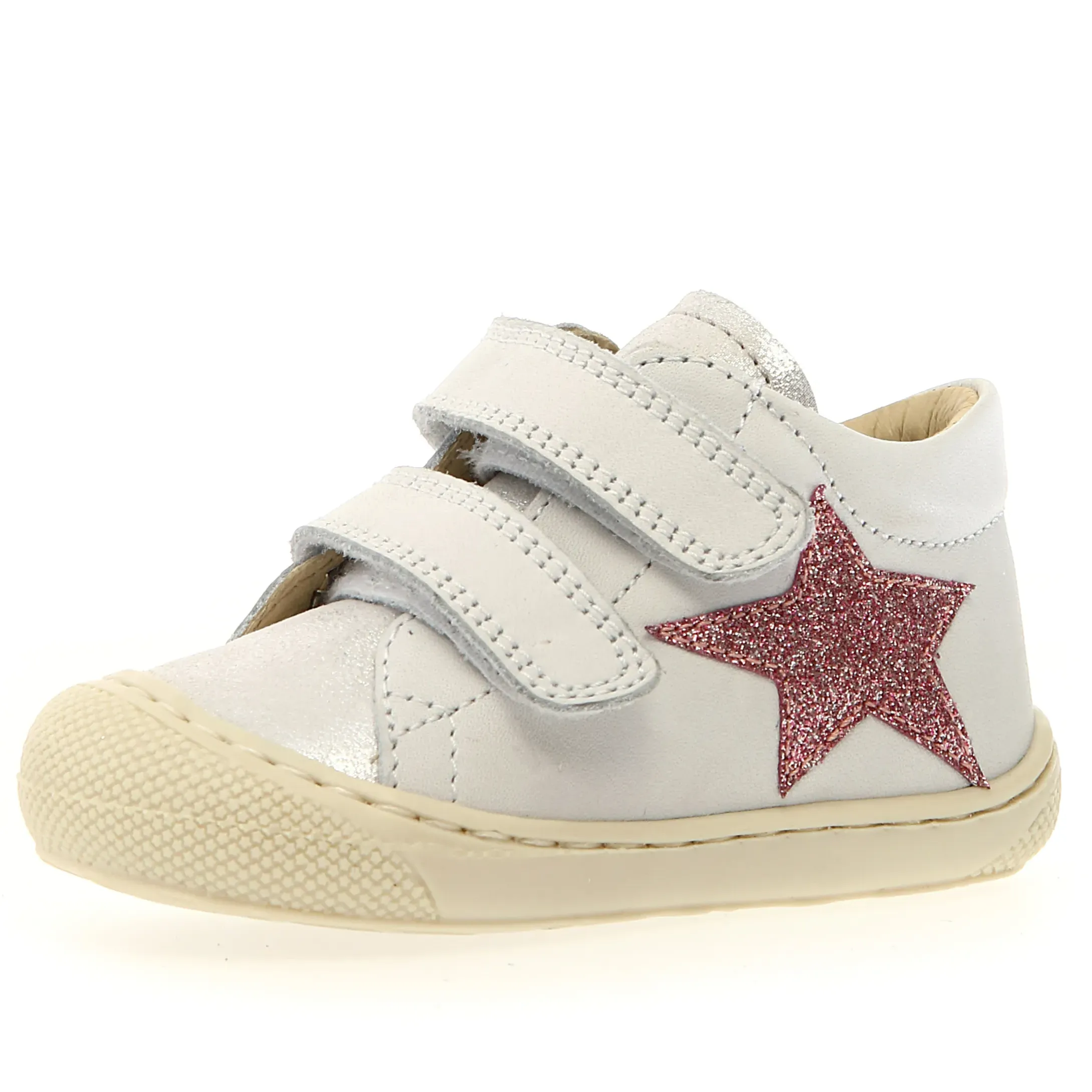 Naturino Girl's Kolde Vl Casual Shoes - White / Silver / Pink real wear