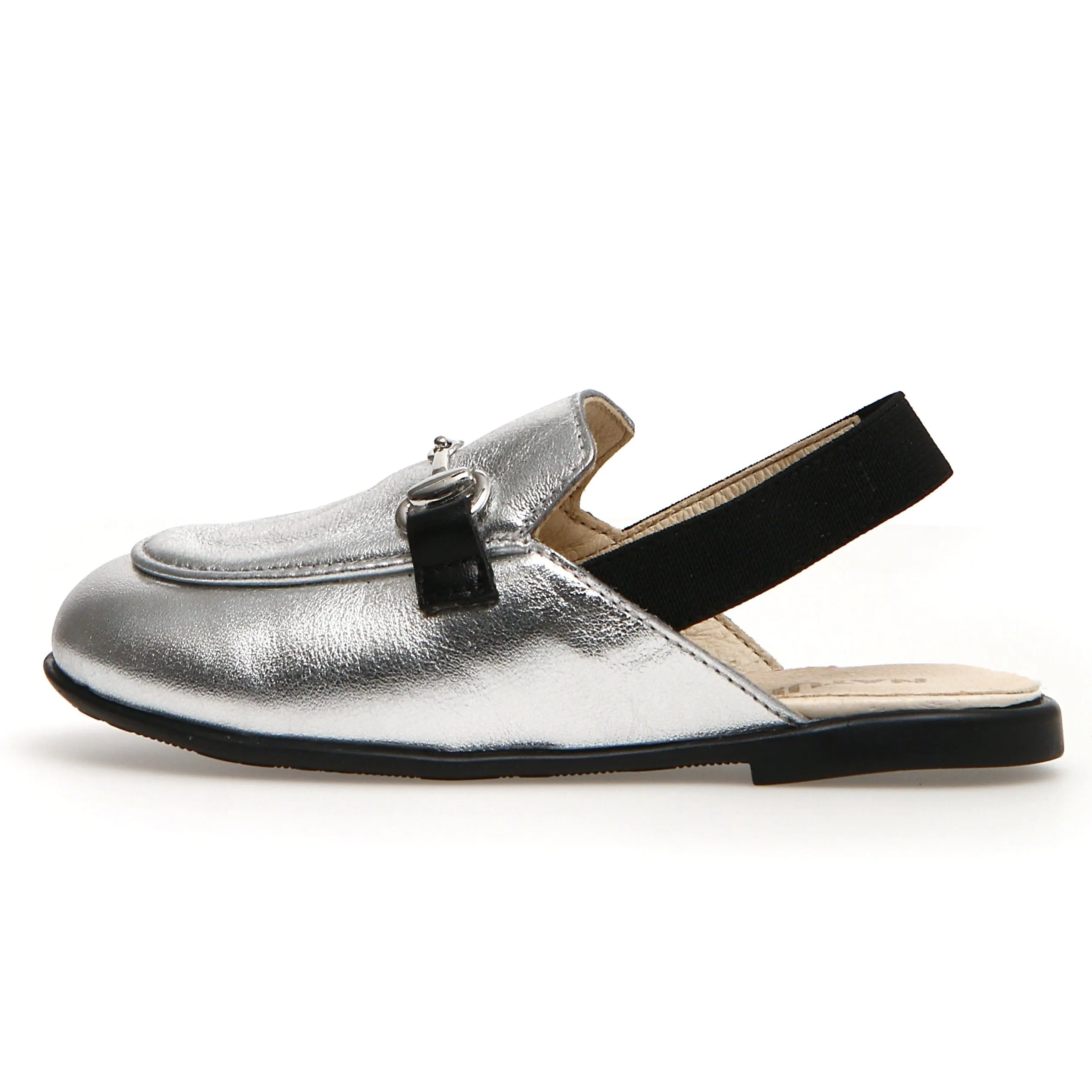 Naturino Girl's Mestre Sling Backs - Silver/Black Daily Flow