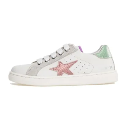 Naturino Girl's Pinn Zip Casual Shoes - White / Rose/ Capri real wear