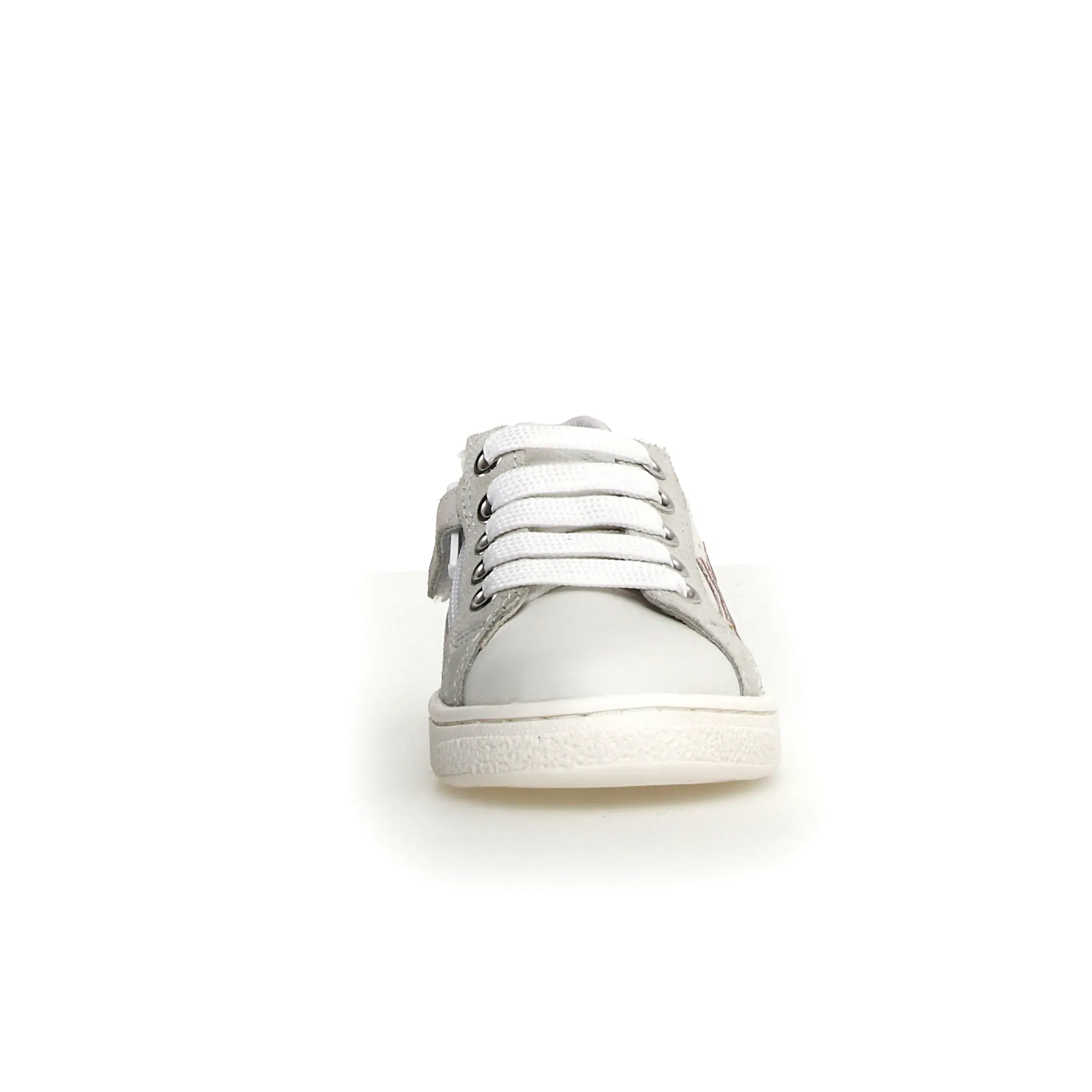 Naturino Girl's Pinn Zip Casual Shoes - White / Rose/ Capri trend touch