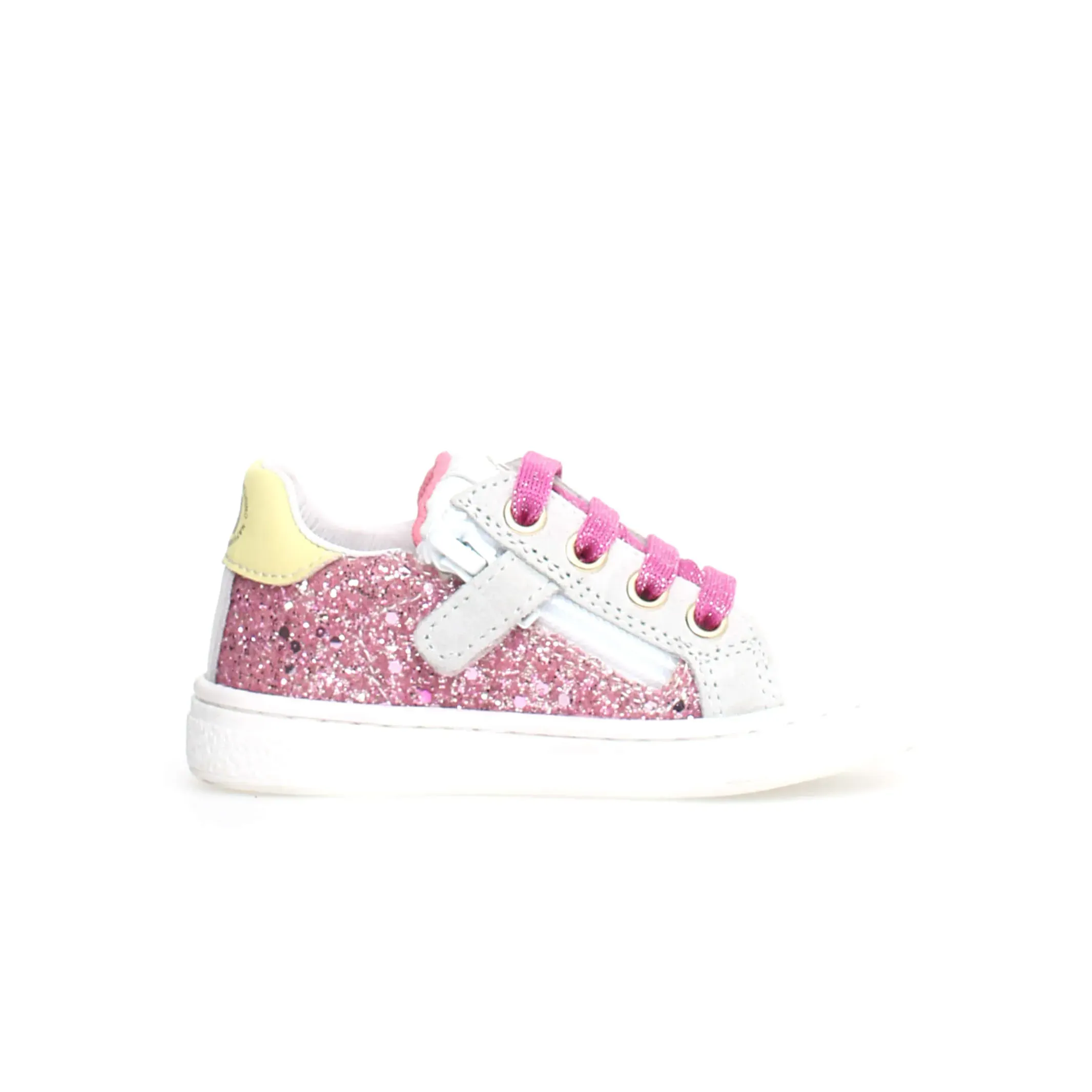 Naturino Girl's Pinn Zip Casual Shoes - White/Fuchsia/Paglia comfy edge