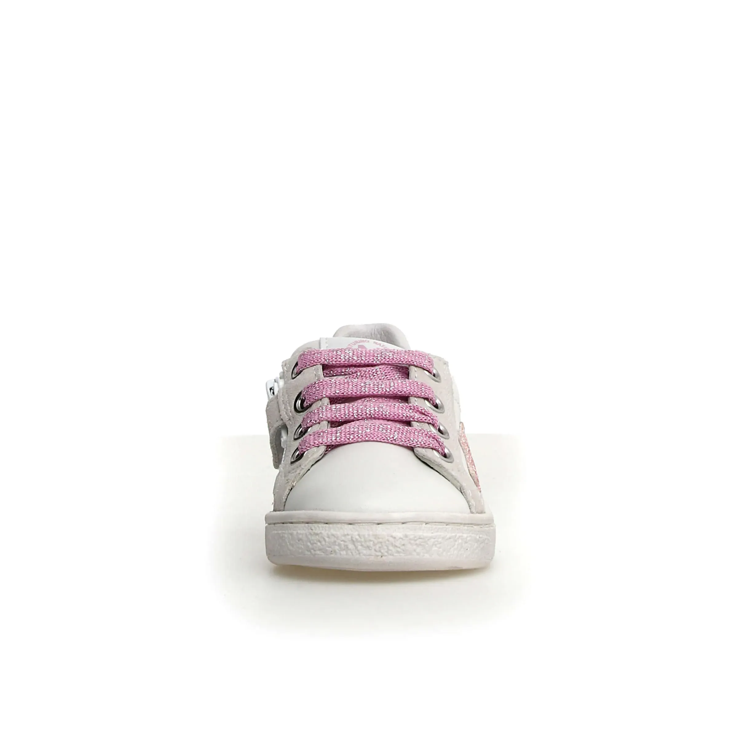 Naturino Girl's Pinn Zip Casual Shoes - White/Pink/Light Green chill look