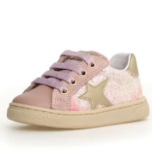 Naturino Girl's Pinn Zip Lace Up Casual Shoes - Cipria / Platinum cloud feel