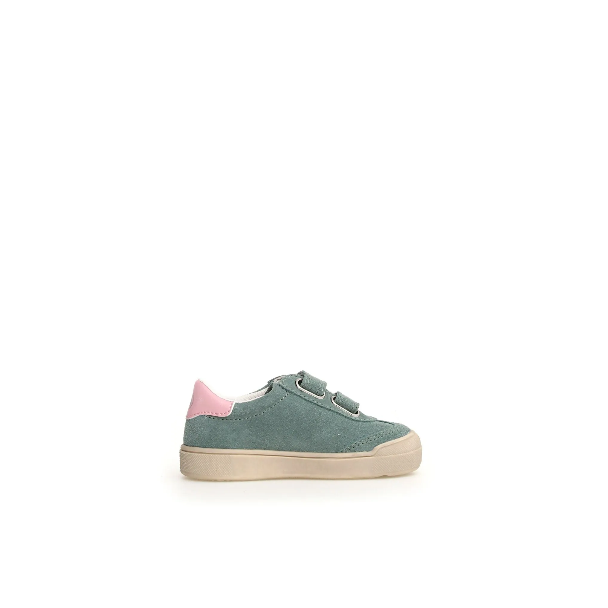 Naturino Girl's Riby Vl Casual Shoe with Hoop and Loop Closure - Sage / Pink flexible base