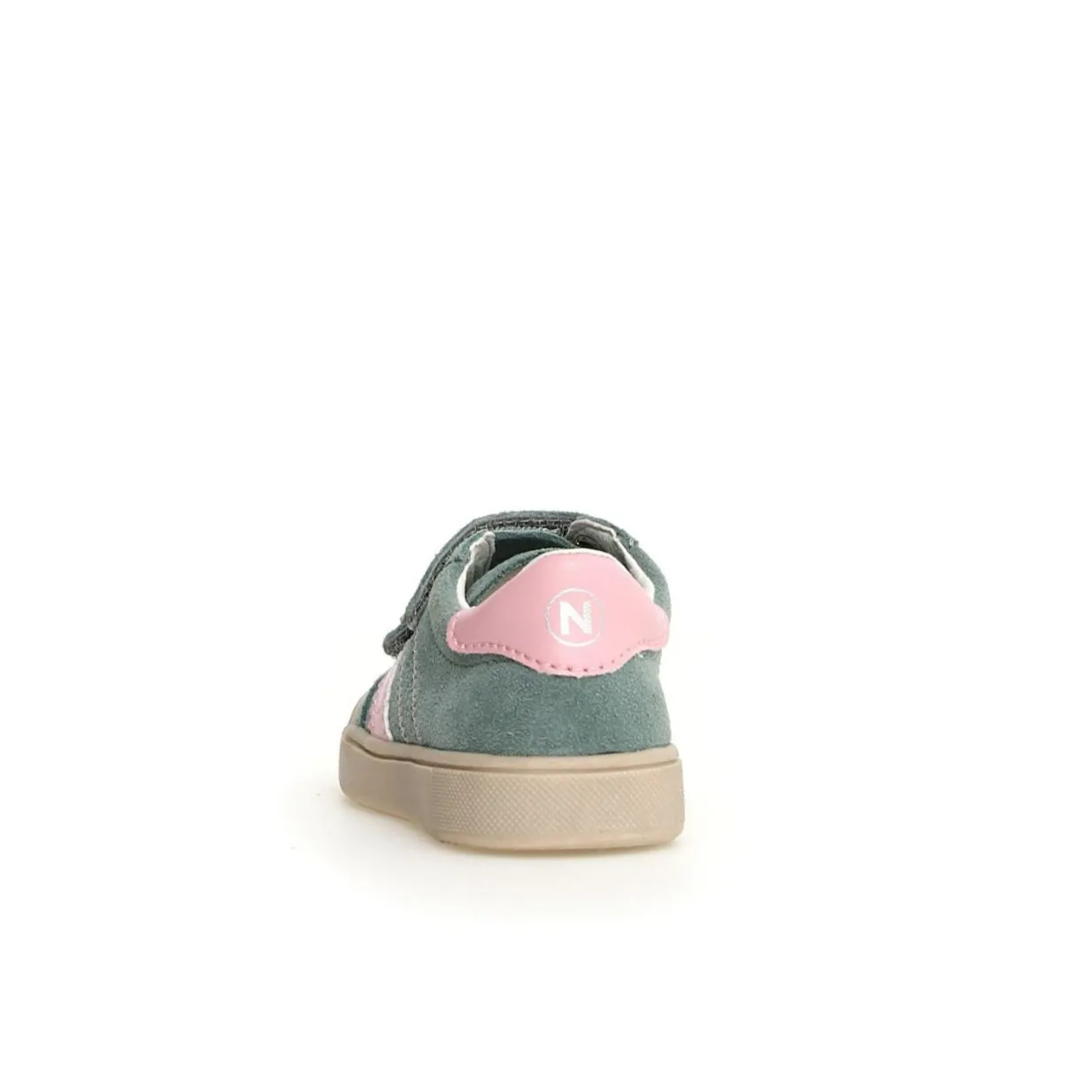 Naturino Girl's Riby Vl Casual Shoe with Hoop and Loop Closure - Sage / Pink run around