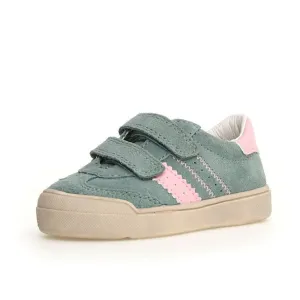 Naturino Girl's Riby Vl Casual Shoe with Hoop and Loop Closure - Sage / Pink easy vibe
