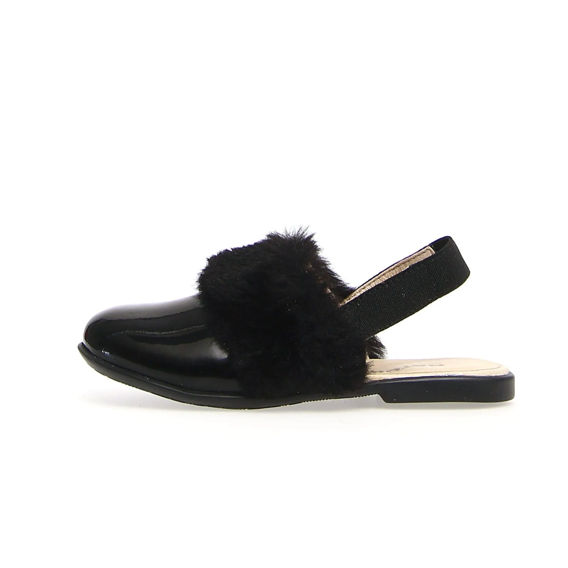 Naturino Girl's Toocuutie Faux Fur Slides - Black Breeze Touch