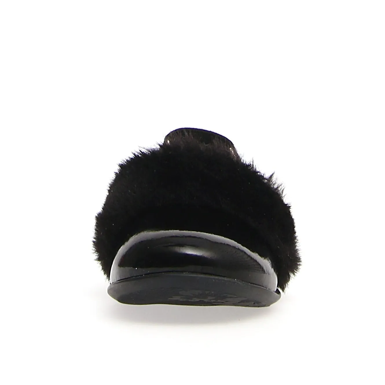 Naturino Girl's Toocuutie Faux Fur Slides - Black soft vibe