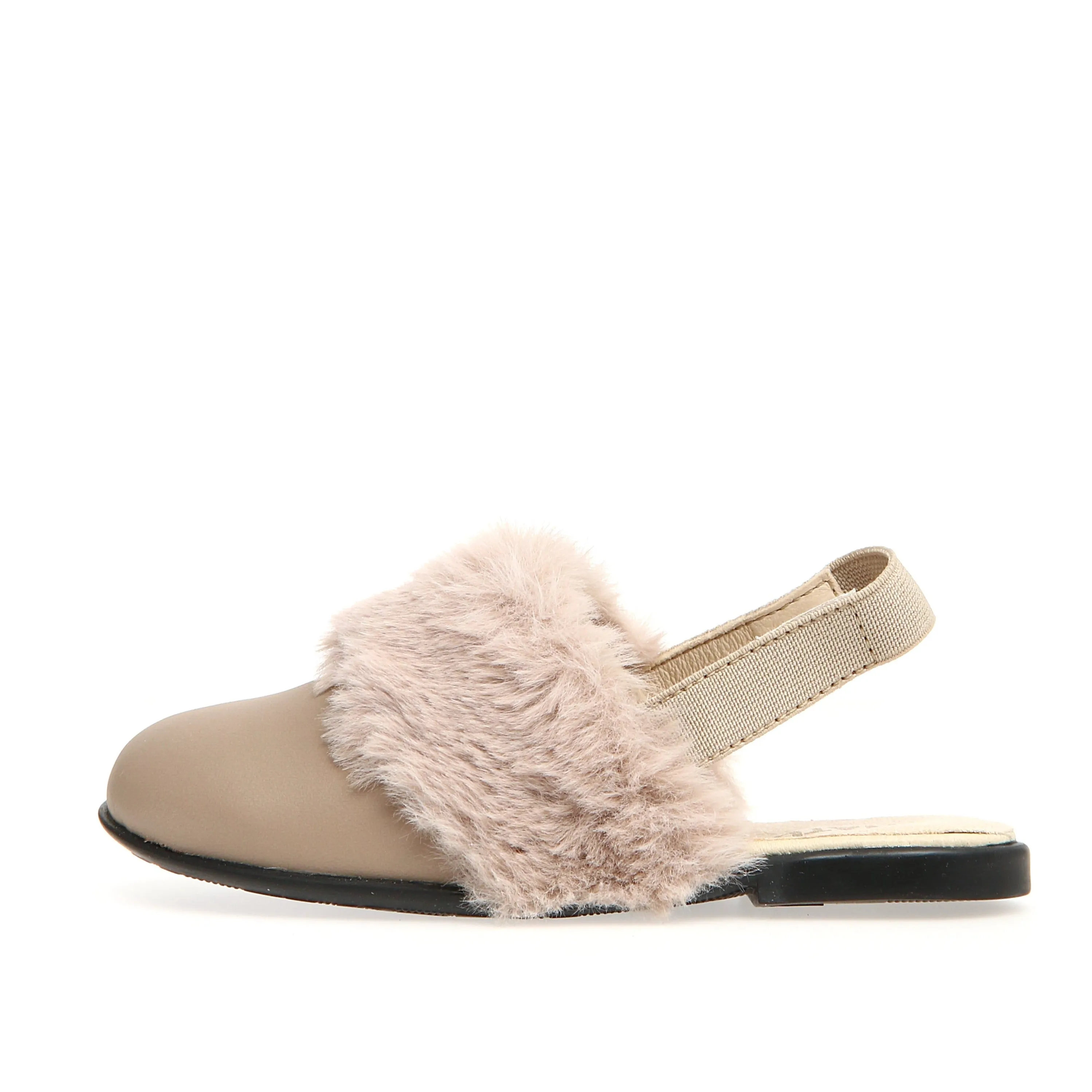 Naturino Girl's Toocuutie Fur Sandals - Taupe refined build