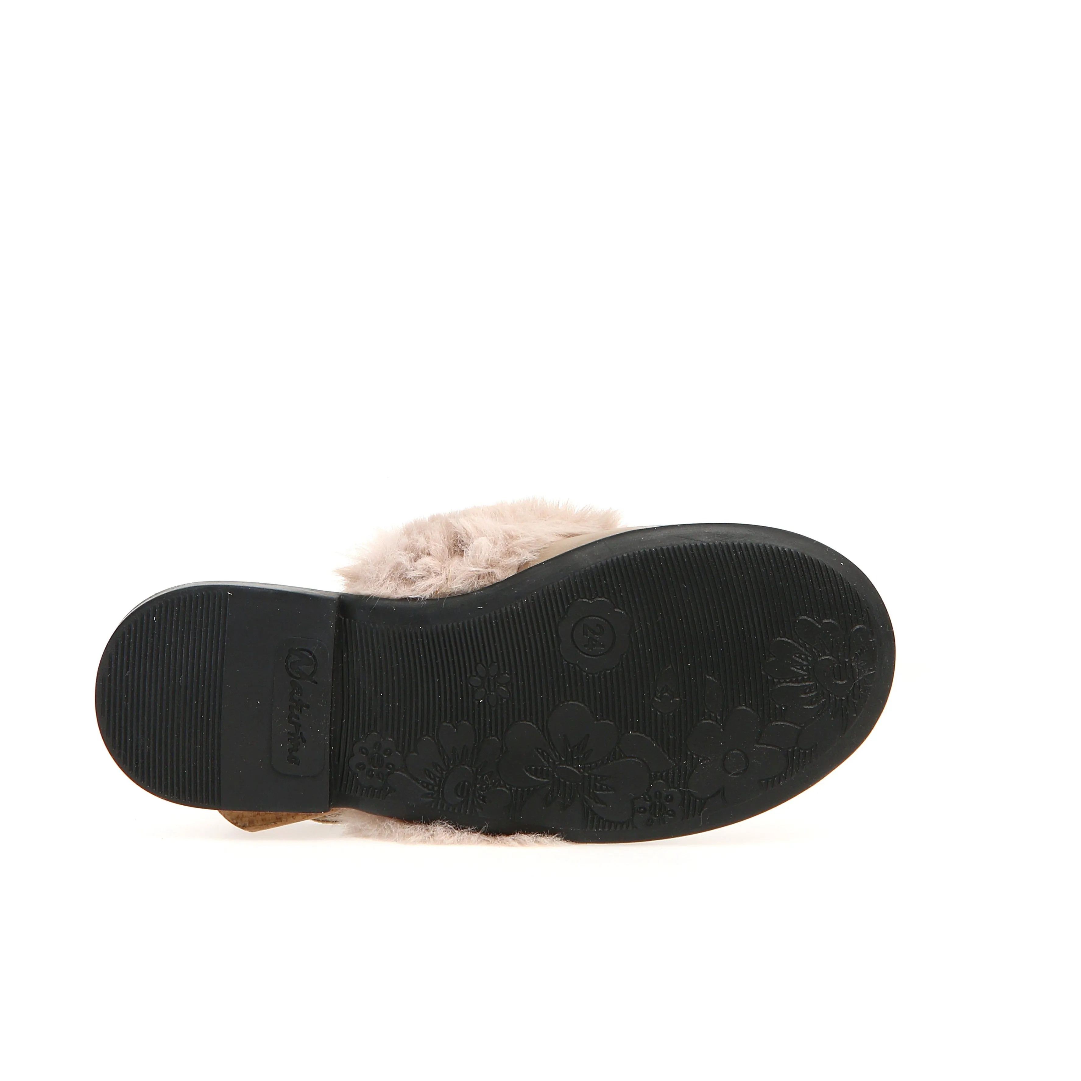 Naturino Girl's Toocuutie Fur Sandals - Taupe Outdoor Calm