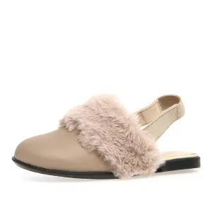 Naturino Girl's Toocuutie Fur Sandals - Taupe everyday dress
