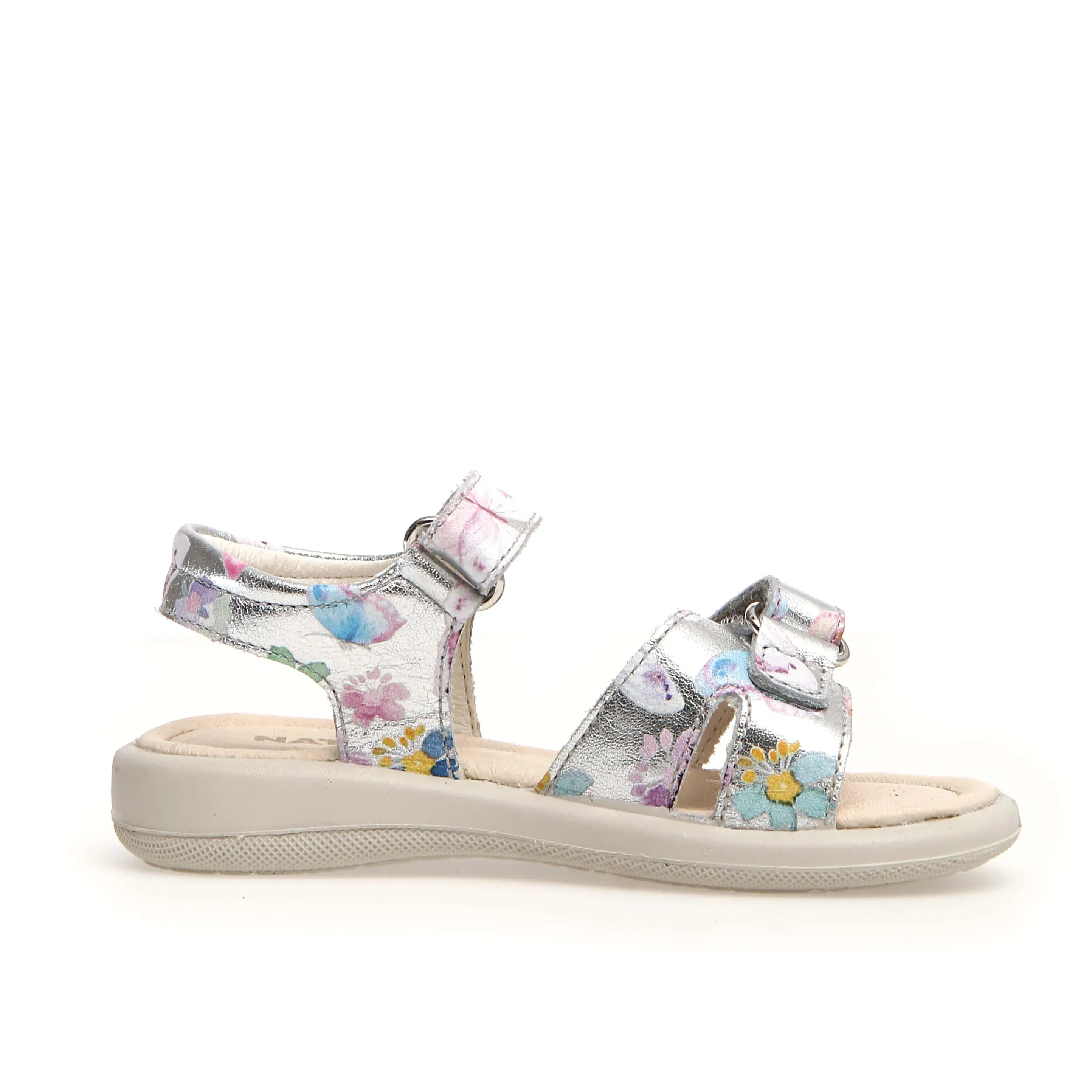 Naturino Houdan Girl's Sandals - Metallic Silver Dream Print Trail Spirit