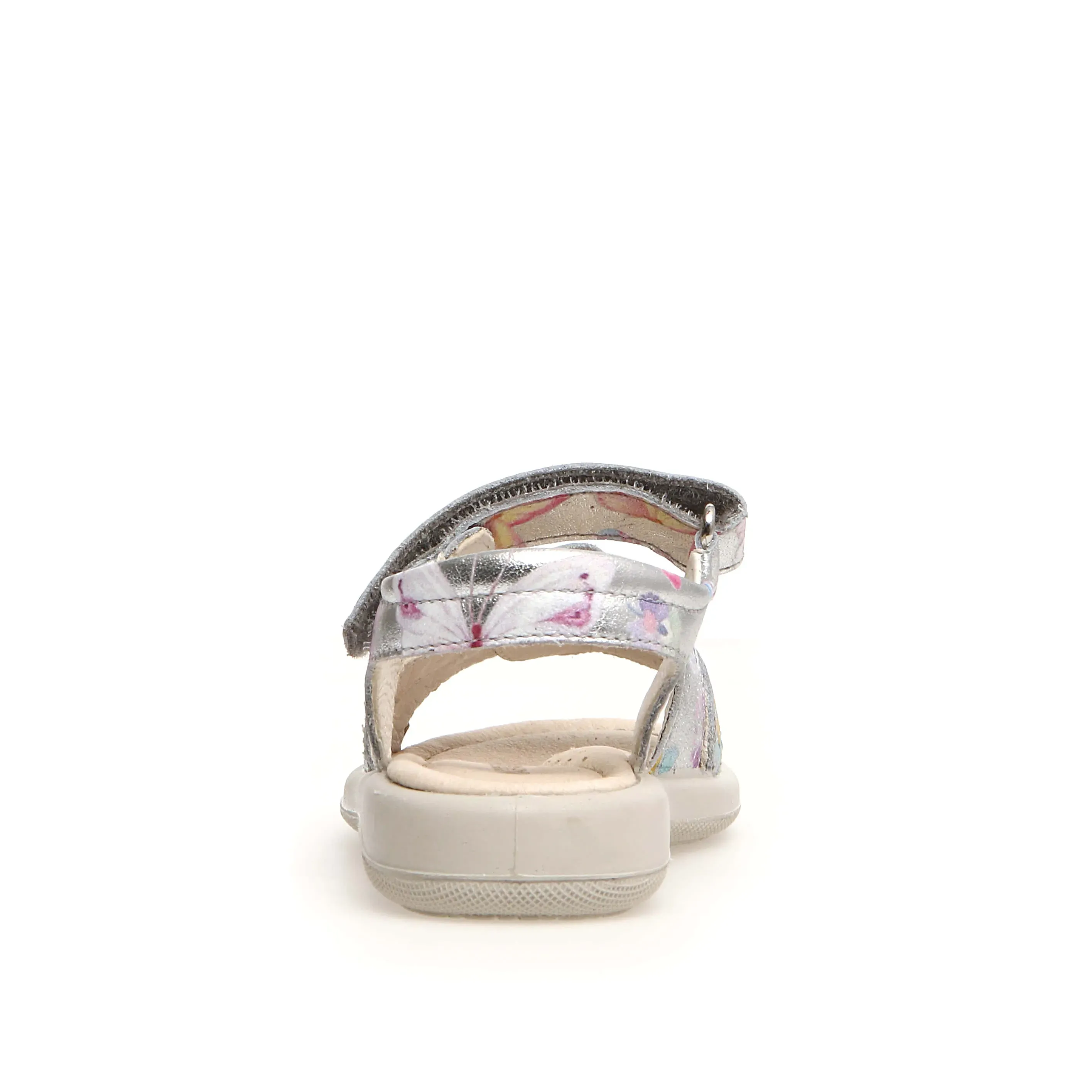 Naturino Houdan Girl's Sandals - Metallic Silver Dream Print Morning Run