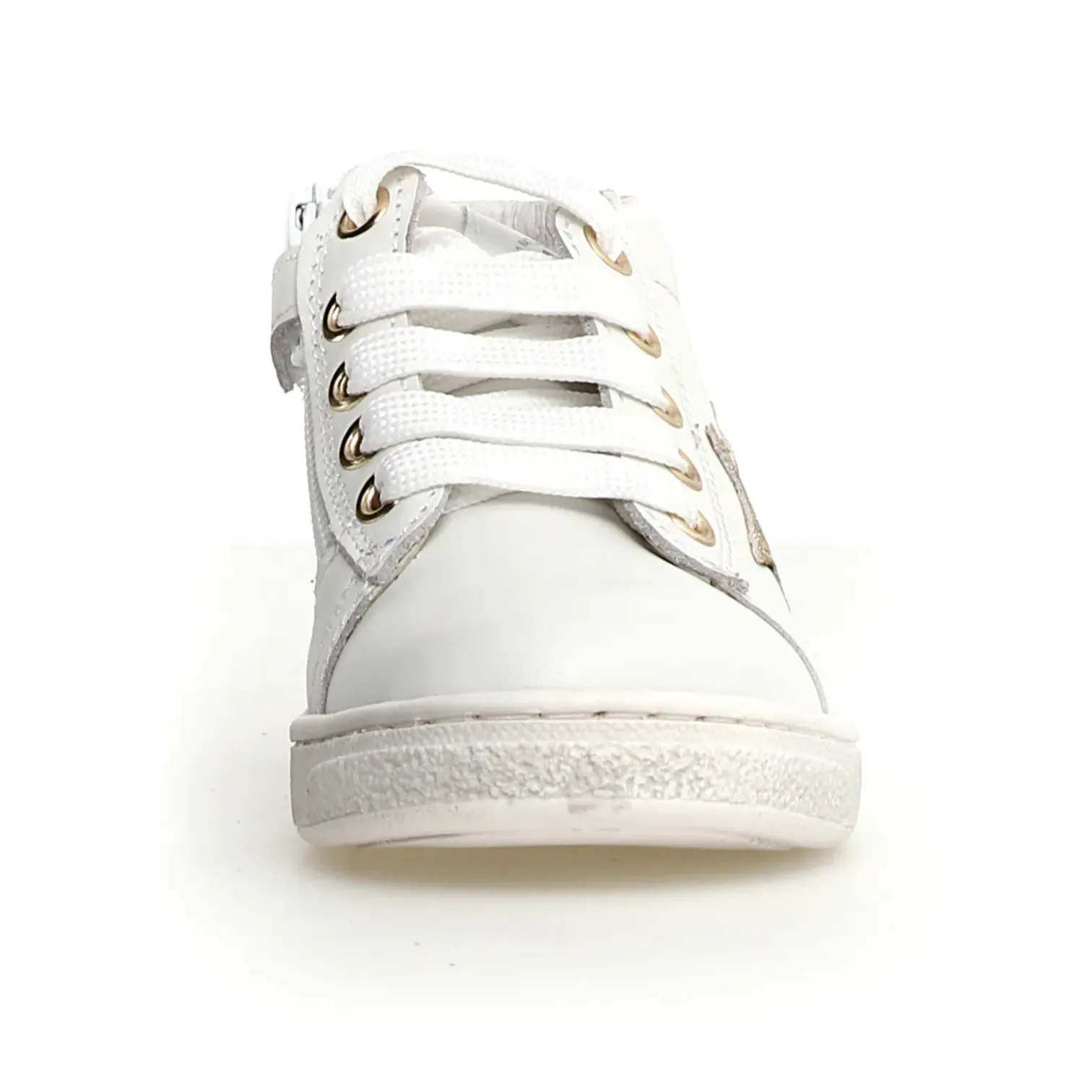 Naturino Pinn High Zip Girl's Casual Shoes - White/Platinum smooth vibe
