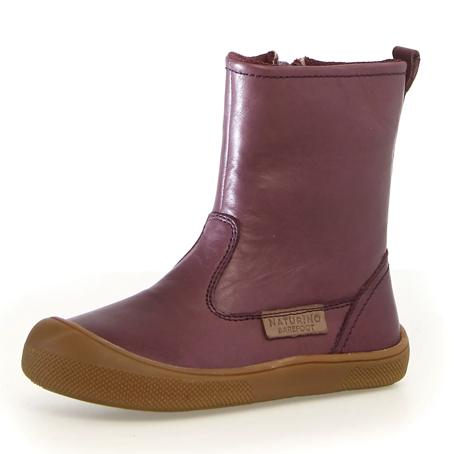 Naturino Tilk Zip Girl's Barefoot Boots - Magnolia deep track