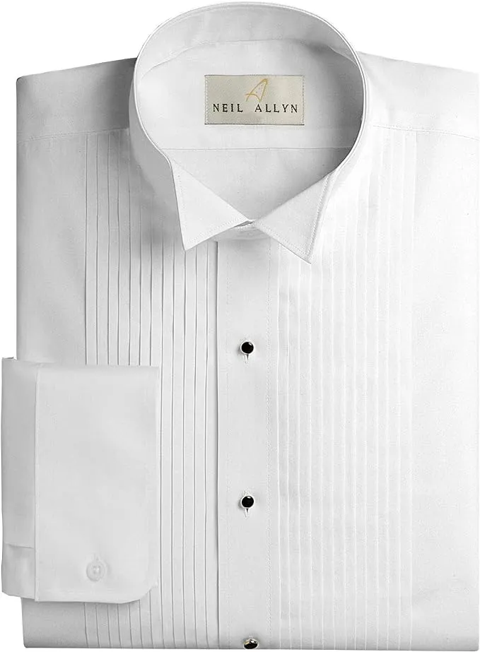 Neil Allyn 100% Cotton | Slim Fit Tuxedo Shirt - White Street trend