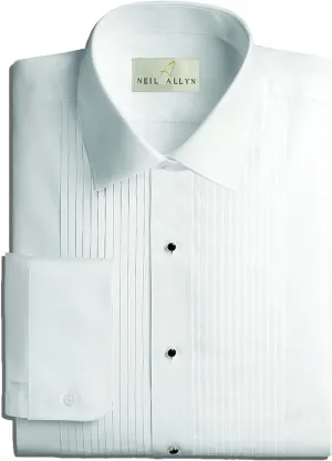 Neil Allyn Laydown Collar Modern Fit Tuxedo Shirt - White Personal flair