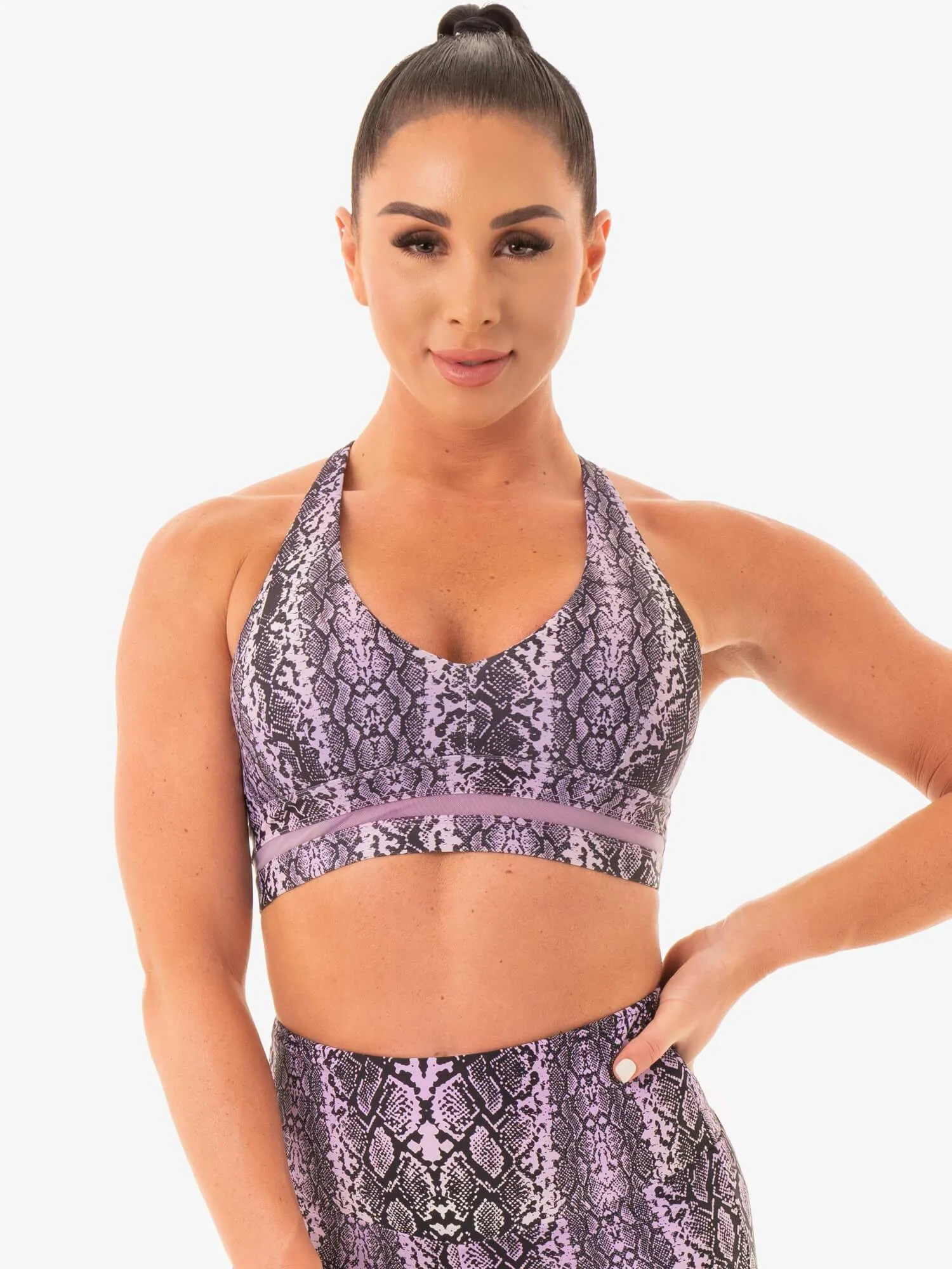 NEM X RW Sports Bra - Purple Snake Comfort Durable