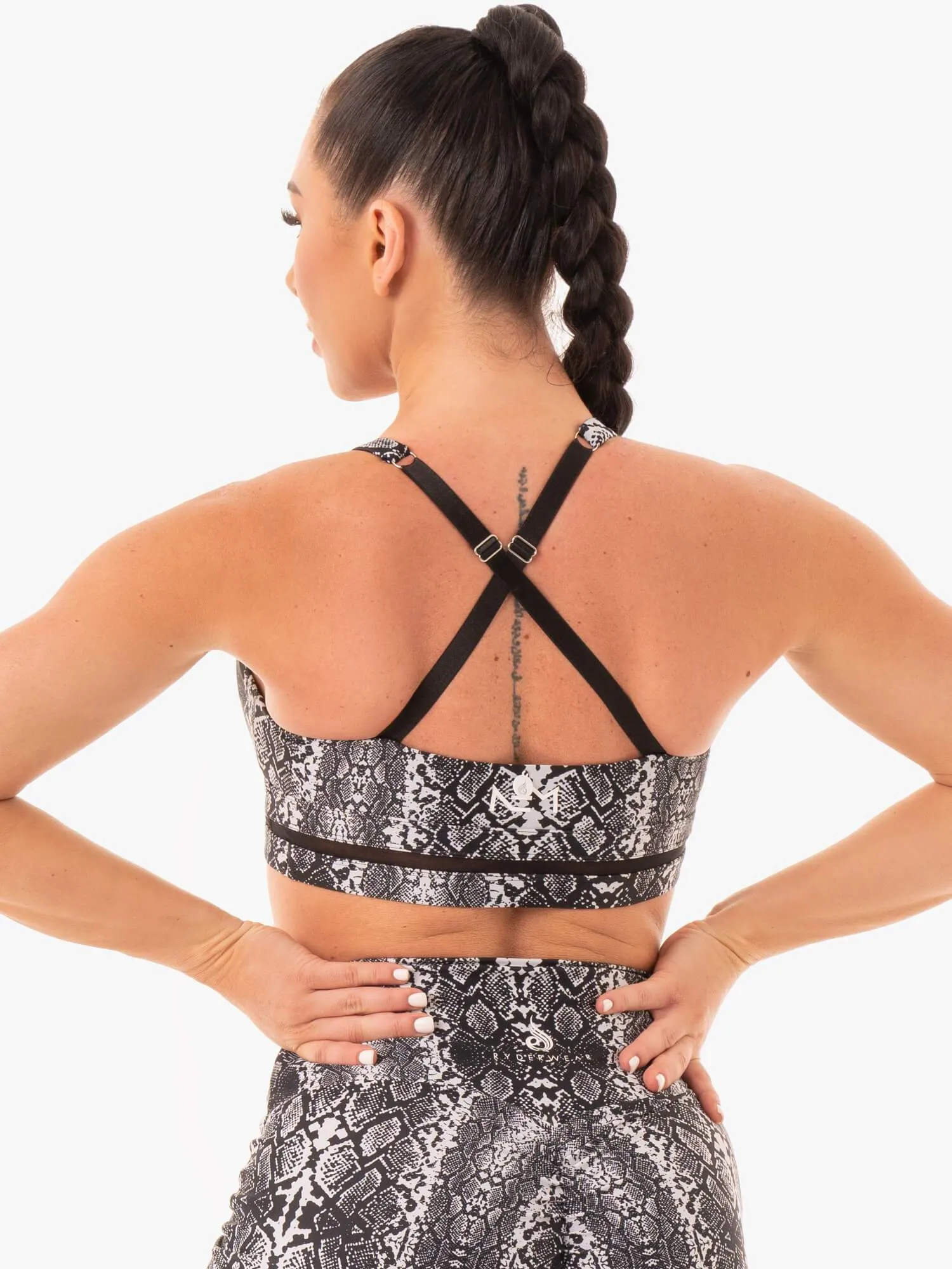 NEM X RW Sports Bra - White Snake Seamless Fit