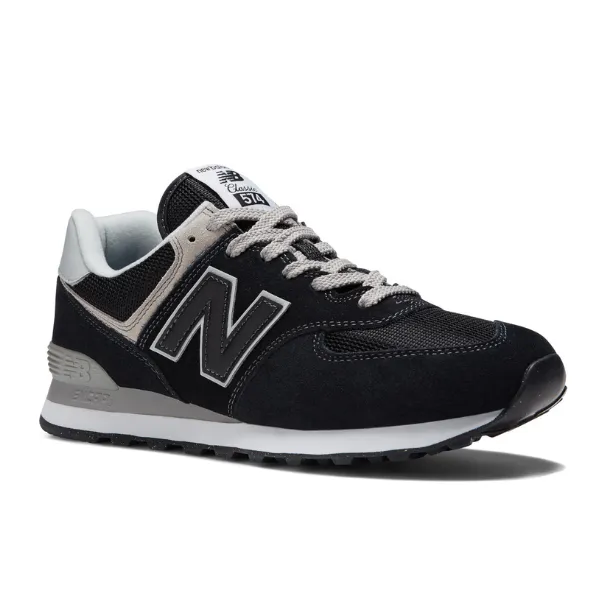 New Balance Unisex 574 Black with White ultra soft