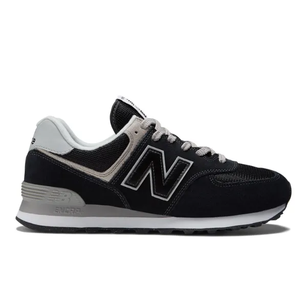 New Balance Unisex 574 Black with White weekend travel
