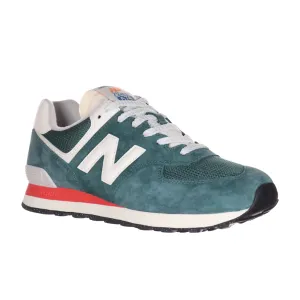 New Balance Unisex's 574 Spruce/Sea Salt heel zone
