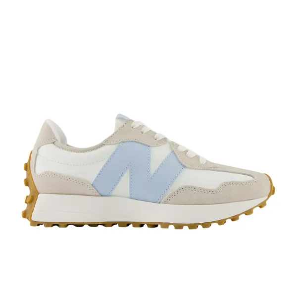 New Balance Women's 327 White/Blue Flexible Sole
