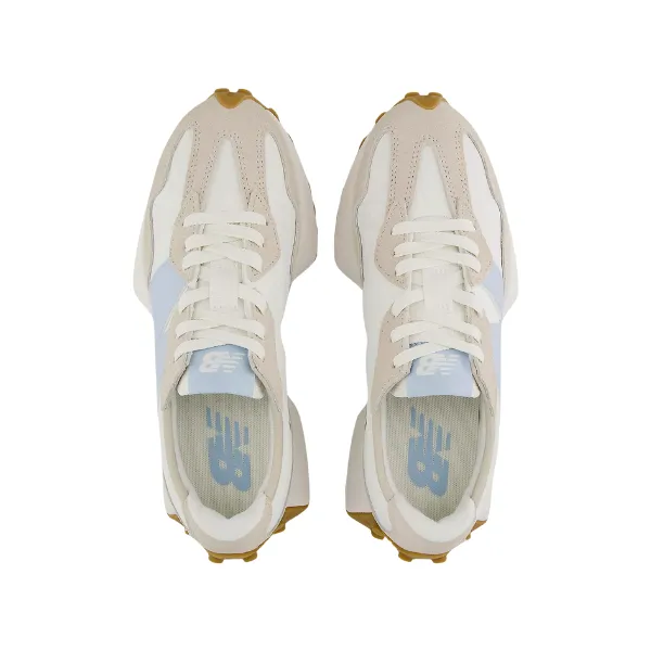 New Balance Women's 327 White/Blue luxury vibe