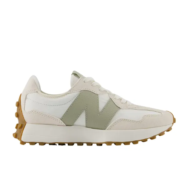 New Balance Women's 327 White/Olive everyday go