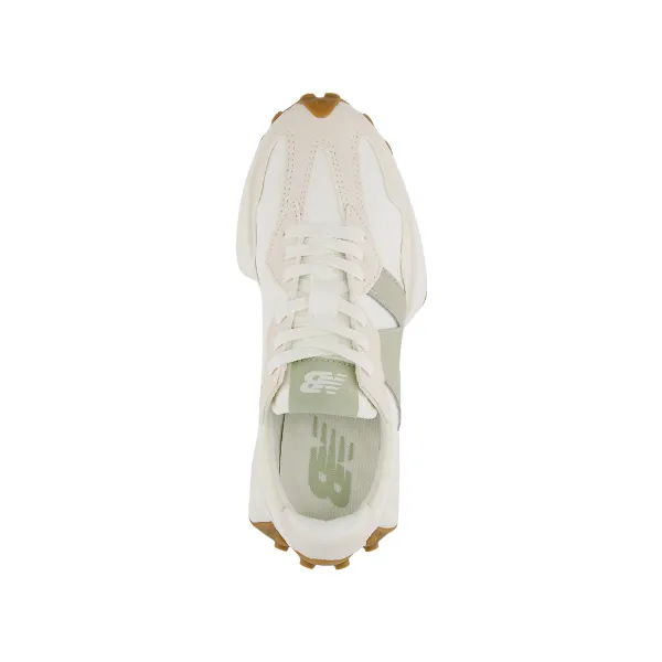 New Balance Women's 327 White/Olive comfort zone
