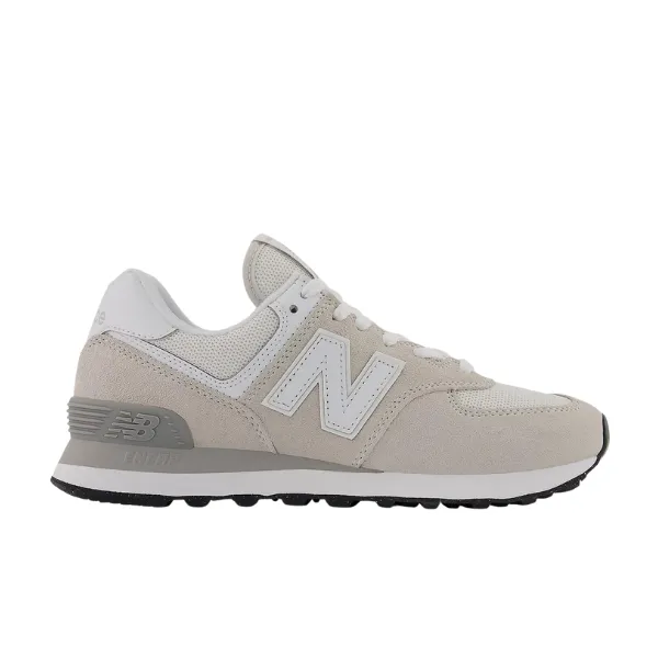 New Balance Women's 574 Core White/Grey padded sole