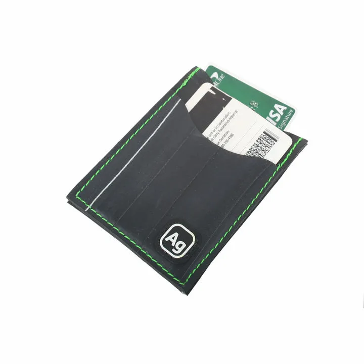 Night Out Cardholder in Green Bike Tube soft luxe